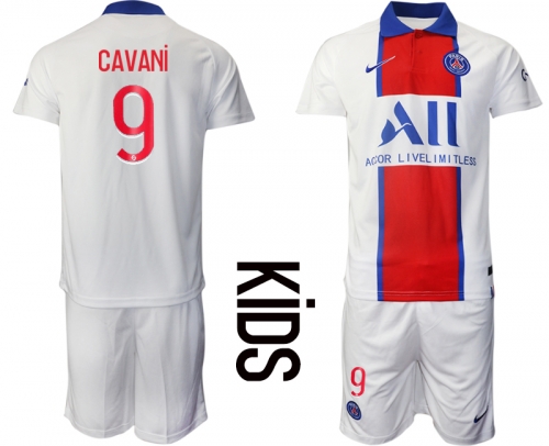 Youth 2020-2021 club Paris St German away 9 white Soccer Jerseys