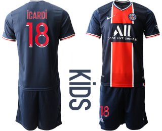 Youth 2020-2021 club Paris St German home 18 blue Soccer Jerseys