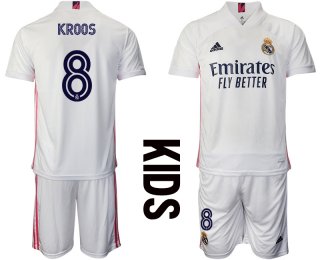 Youth 2020-2021 club Real Madrid home 8 white Soccer Jerseys