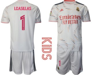 Youth 2021-2022 Club Real Madrid home white 1 Adidas Soccer Jerseys