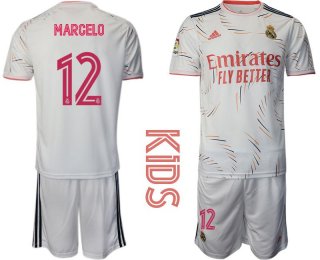 Youth 2021-2022 Club Real Madrid home white 12 Adidas Soccer Jersey