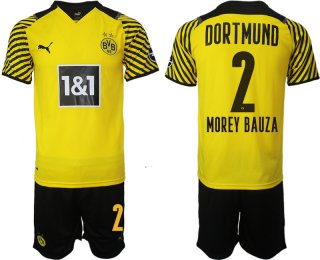 Men 2021-2022 Club Borussia Dortmund home 2 yellow Soccer Jersey