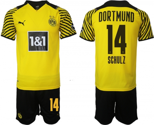 Men 2021-2022 Club Borussia Dortmund home 14 yellow Soccer Jersey