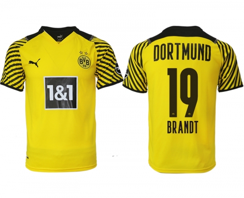 Men 2021-2022 Club Borussia Dortmund home yellow aaa version 19 Soccer Jersey
