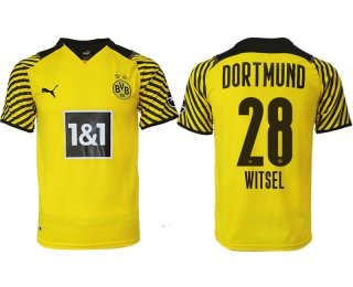 Men 2021-2022 Club Borussia Dortmund home yellow aaa version 28 Soccer Jersey