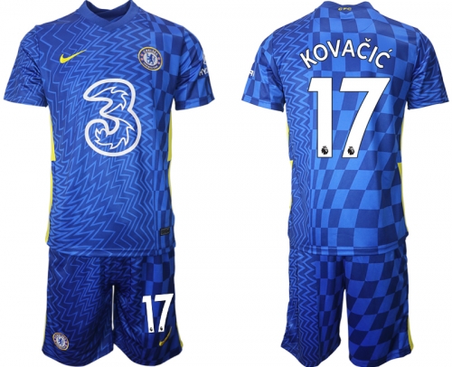 Men 2021-2022 Club Chelsea FC home blue 17 Nike Soccer Jerseys