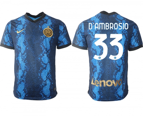 Men 2021-2022 Club Inter Milan home blue aaa versio 33 Nike Soccer Jersey