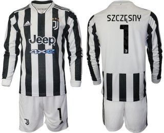 Men 2021-2022 Club Juventus home white Long Sleeve 1 Adidas Soccer Jersey