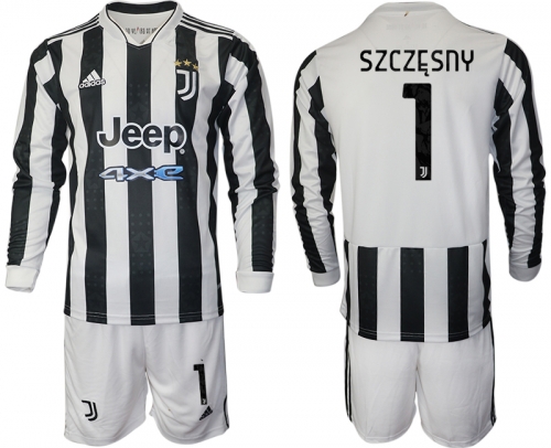 Men 2021-2022 Club Juventus home white Long Sleeve 1 Adidas Soccer Jersey