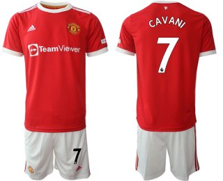 Men 2021-2022 Club Manchester United home red 7 Adidas Soccer Jersey