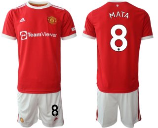 Men 2021-2022 Club Manchester United home red 8 Adidas Soccer Jersey