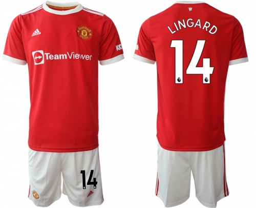 Men 2021-2022 Club Manchester United home red 14 Adidas Soccer Jersey