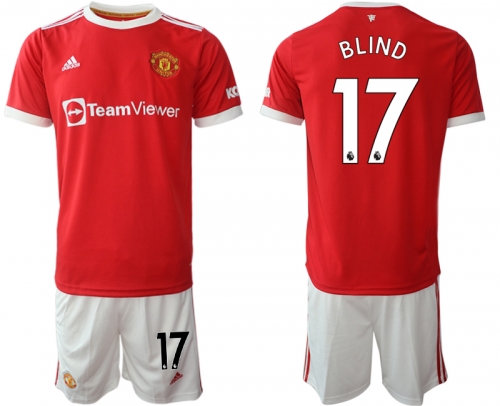 Men 2021-2022 Club Manchester United home red 17 Adidas Soccer Jersey