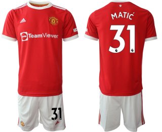 Men 2021-2022 Club Manchester United home red 31 Adidas Soccer Jersey