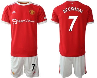 Men 2021-2022 Club Manchester United home red 7 Adidas Soccer Jerseys