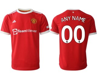 Men 2021-2022 Club Manchester United home red aaa version customized Adidas Soccer Jersey