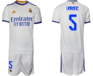 Men 2021-2022 Club Real Madrid home white 5 Soccer Jerseys