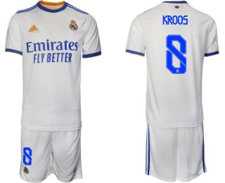 Men 2021-2022 Club Real Madrid home white 8 Soccer Jerseys