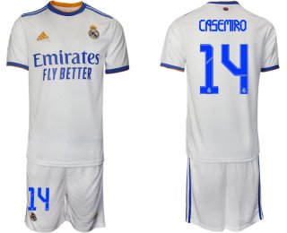 Men 2021-2022 Club Real Madrid home white 14 Soccer Jerseys