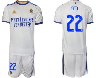 Men 2021-2022 Club Real Madrid home white 22 Soccer Jerseys