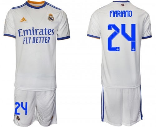 Men 2021-2022 Club Real Madrid home white 24 Soccer Jerseys