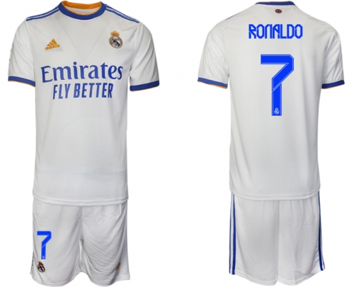 Men 2021-2022 Club Real Madrid home white 7 Soccer Jerseys1