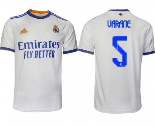 Men 2021-2022 Club Real Madrid home aaa version white 5 Soccer Jerseys