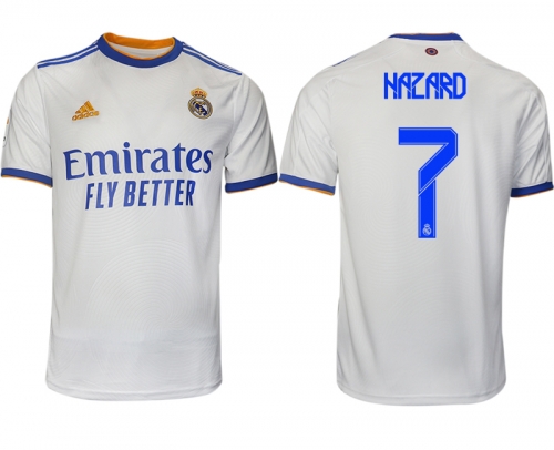 Men 2021-2022 Club Real Madrid home aaa version white 7 Soccer Jerseys1