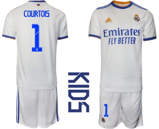 Youth 2021-2022 Club Real Madrid home white 1 Soccer Jerseys1