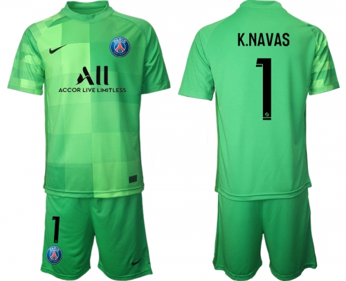 Men 2021-2022 Club Paris St German green goalkeeper 1 Soccer Jersey