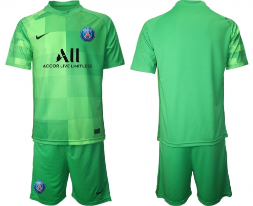 Men 2021-2022 Club Paris St German green goalkeeper blank Soccer Jersey