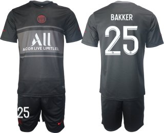 Men 2021-2022 Club Paris St German Second away black 25 Soccer Jersey