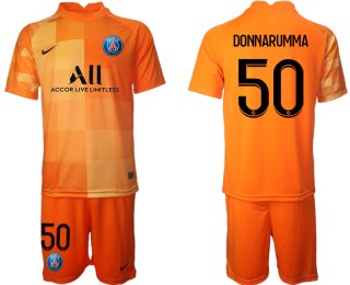 Men 2021-2022 Club Paris St German orange red goalkeeper 50 Soccer Jersey