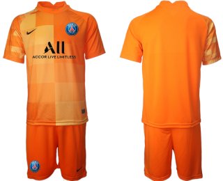 Men 2021-2022 Club Paris St German orange red goalkeeper blank Soccer Jersey