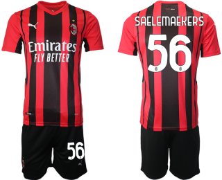 Men 2021-2022 Club AC Milan home red 56 Soccer Jersey