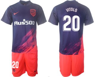 Men 2021-2022 Club Atletico Madrid away purple 20 Soccer Jersey