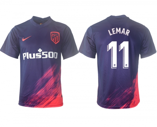 Men 2021-2022 Club Atletico Madrid away aaa version purple 11 Soccer Jersey