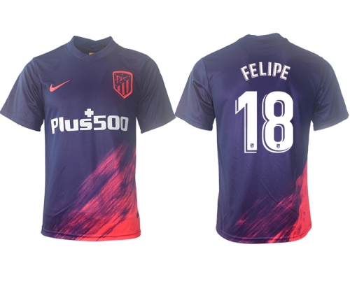 Men 2021-2022 Club Atletico Madrid away aaa version purple 18 Soccer Jersey