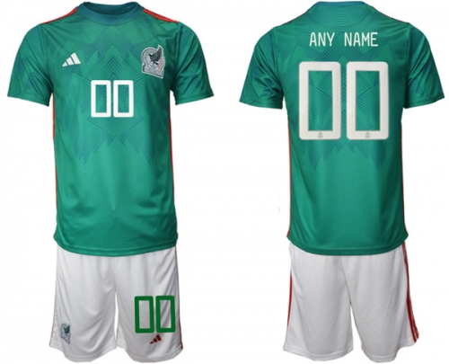 Men's Mexico Custom Green Home Soccer Jersey Suit