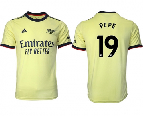 Arsenal F.C #19 Nicolas Pépé Away Soccer Jersey2