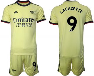 Arsenal F.C #9 Lacazette Away Soccer Jersey with Shorts