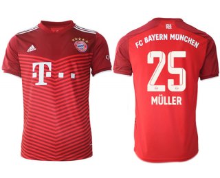 Men's FC Bayern München #25 Thomas Müller Red Home Soccer Jersey