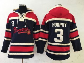 Men's Atlanta Braves #3 Dale Murphy Retired Navy Blue Stitched MLB Baseball Hoodie