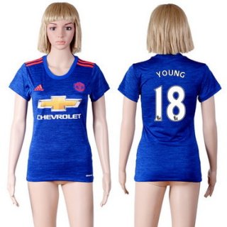 2016-17 Manchester United #18 YOUNG Away Soccer Women's Red AAA+ Shirt