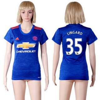 2016-17 Manchester United #35 LINGARD Away Soccer Women's Red AAA+ Shirt