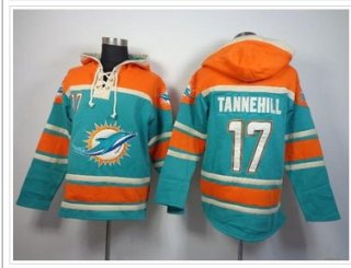 Miami Dolphins #17 Ryan Tannehill Aqua Green Sawyer Hooded Sweatshirt NFL Hoodie