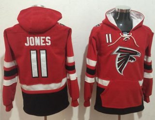 Nike Atlanta Falcons #11 Julio Jones Red Black Name & Number Pullover NFL Hoodie