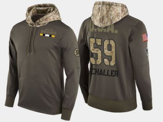 Nike Boston Bruins 59 Tim Schaller Olive Salute To Service Pullover Hoodie