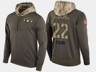 Nike Boston Bruins 22 Brad Park Retired Olive Salute To Service Pullover Hoodie