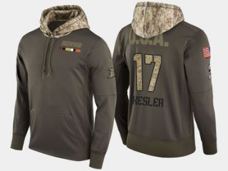 Nike Anaheim Ducks 17 Ryan Kesler Olive Salute To Service Pullover Hoodie